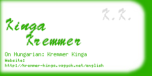 kinga kremmer business card
